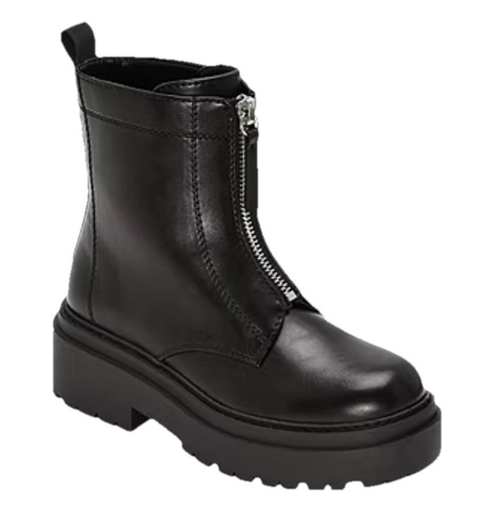 Arizona Black Combat Boots Xander Motorcycle Chunky Block Heel Womens 6.5 $95